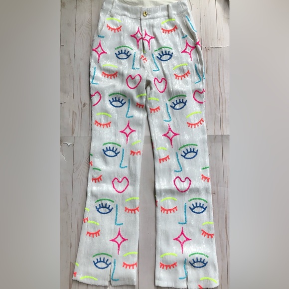 Sold Out Queen Of Sparkles Sequin Face Pants - Picture 4 of 10